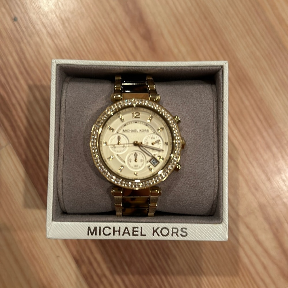 Michael Kors Gold and Tortise Shell Watch